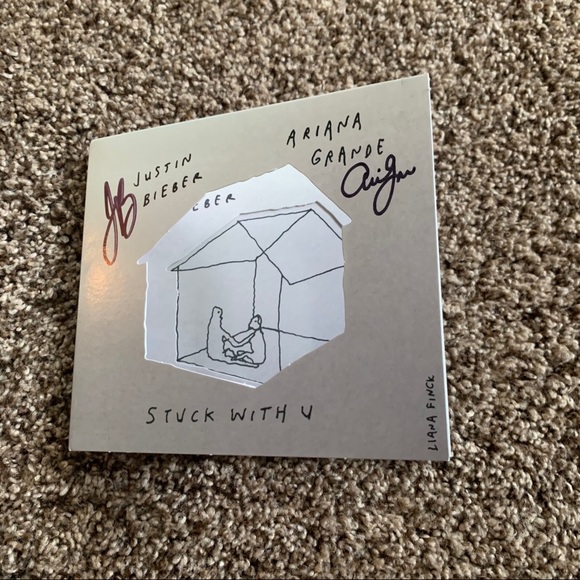 NEW Ariana Grande Signed Stuck With U CD - Picture 4 of 10